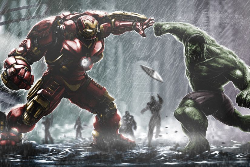 hulkbuster_ironman_vs_hulk-HD.jpg (3840Ã2160) | Comic Artâ | Pinterest |  Comic