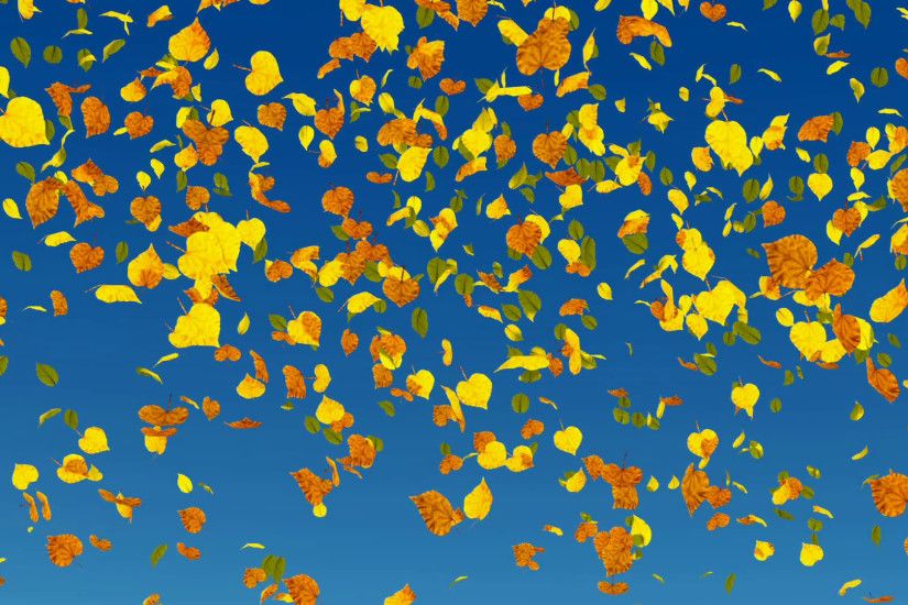 Falling autumn leaves in slow-motion on blue sky background. Fall season  decorative 3D animation. Stock Video Footage - VideoBlocks