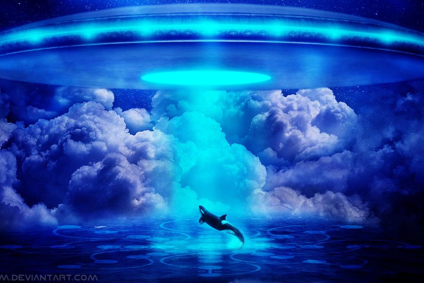 Sci Fi - Alien Orca Killer Whale Abduction UFO Extraterrestrial Wallpaper
