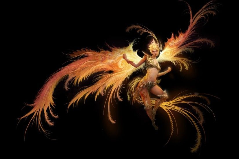 Phoenix Bird of Fire Wallpaper Phoenix,bird,fire,woman