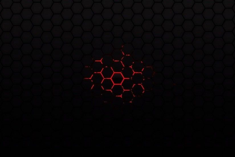 Red On Black Honeycomb Pattern ...