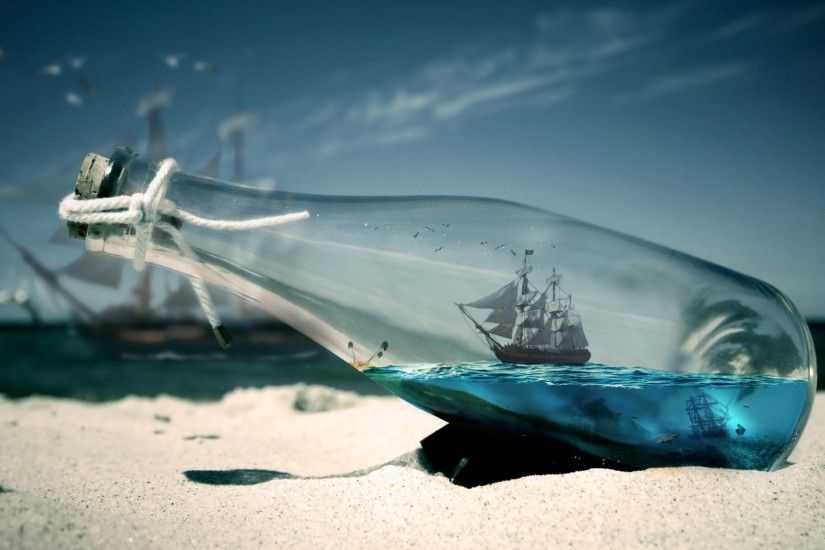 water sea bottles ships Pirates of the Caribbean - Wallpaper (#1664888) /  Wallbase