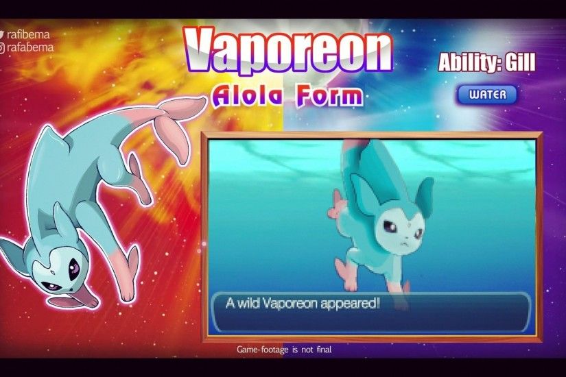 Pokemon Sun And Moon Vaporeon Alola Form Wallpapers HD for Mobile Free  Download