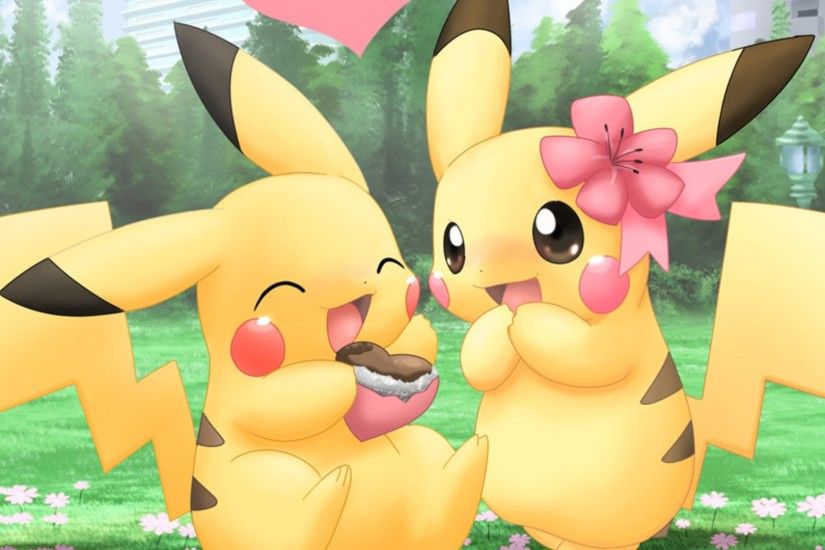 Pikachu Pokemon Cute Couples HD Wallpaper