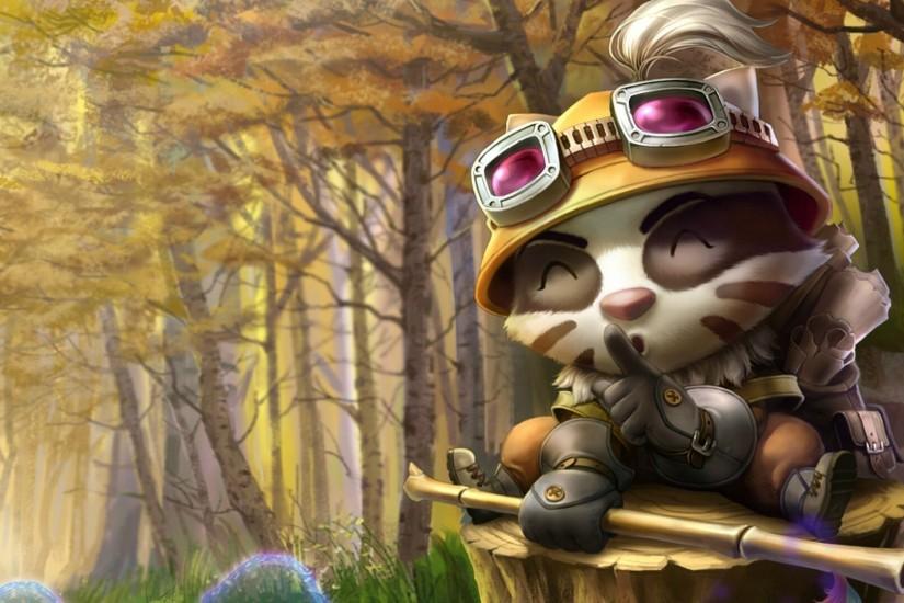 Teemo with a bamboo stick in League of Legends wallpaper