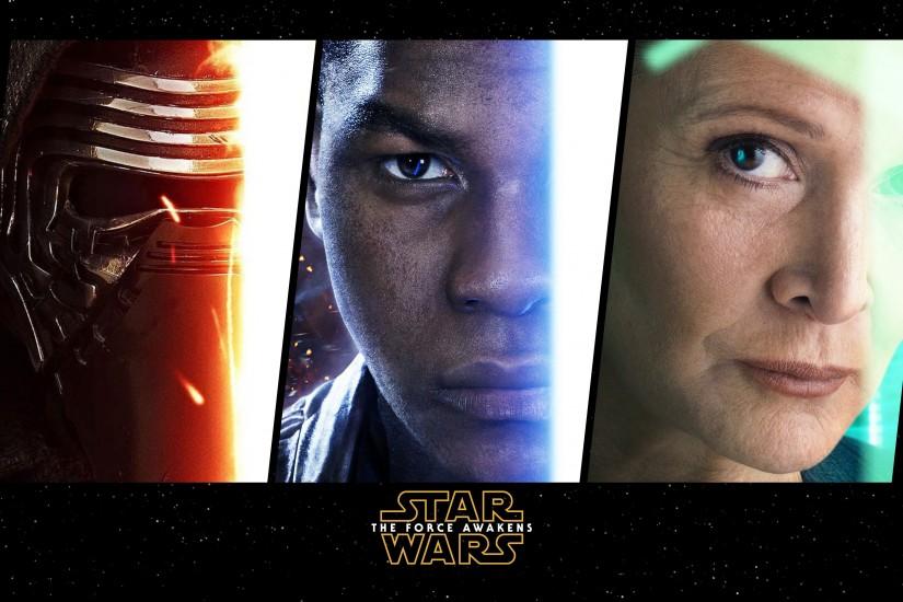 Kylo Ren, Finn and Leia in Star Wars: The Force Awakens wallpaper 3840x2160  jpg
