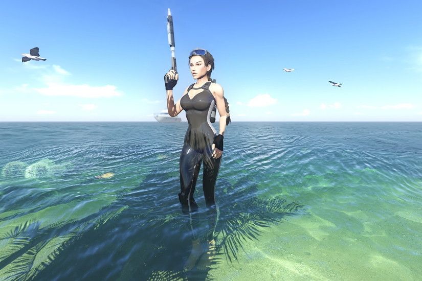 Wallpapers Tomb Raider Underworld Lara Croft Beautiful Girls Games Water  2048x1152