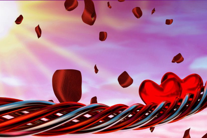Motion background with red hearts and petals Motion Background - VideoBlocks