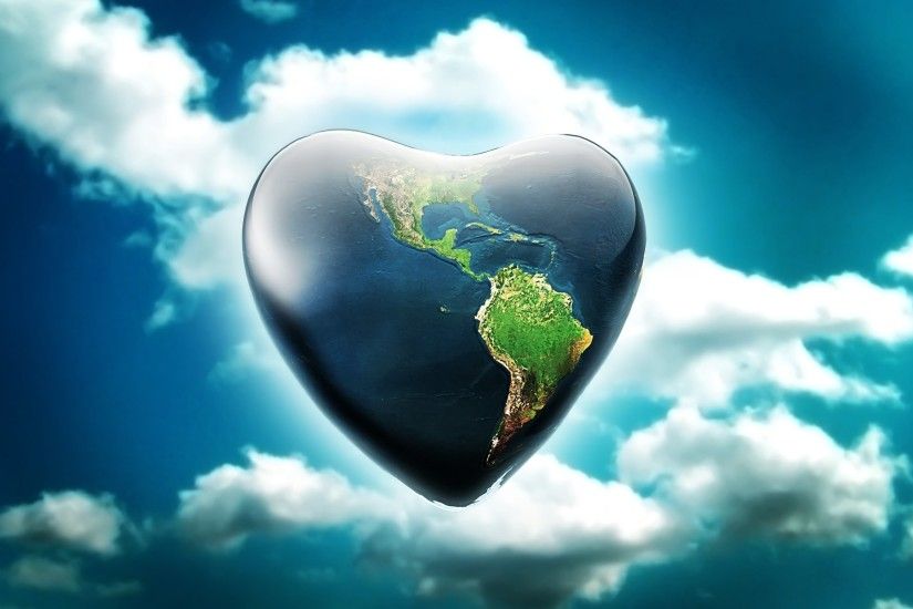 Earth Heart Wallpaper Abstract 3D Wallpapers