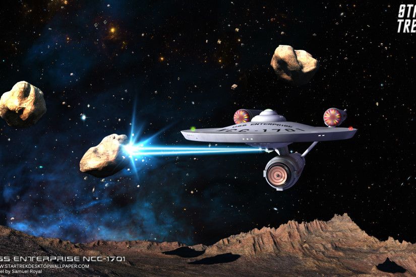 Star Trek Enterprise NCC1701 In Asteroid Field. Free Star Trek computer  desktop wallpaper, images