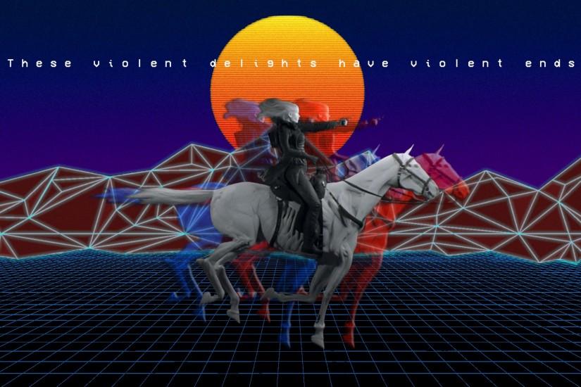 Wasn't sure if there'd be any interest here but I made a Vaporwave inspired Westworld  Wallpaper (1920x1080) ...