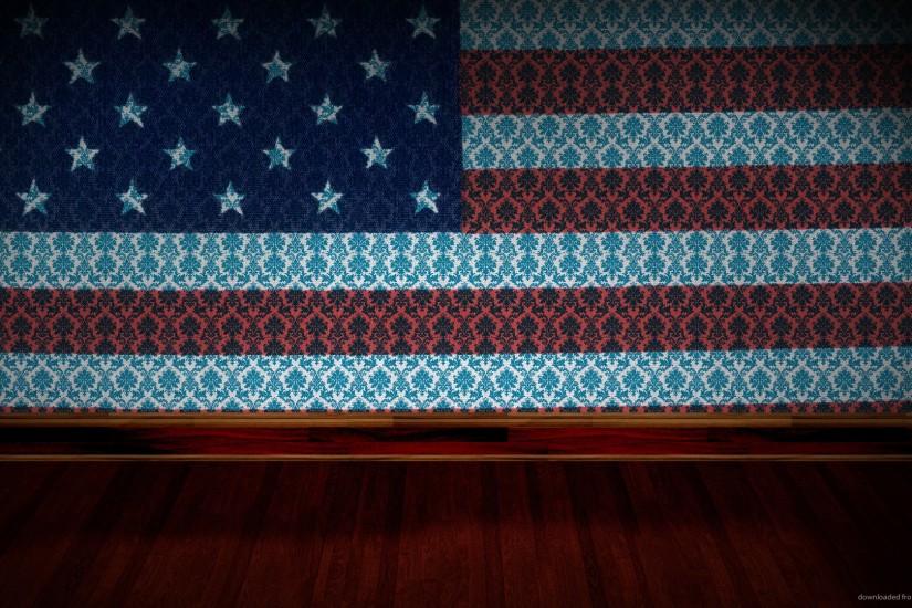 HD USA flag wall projection wallpaper