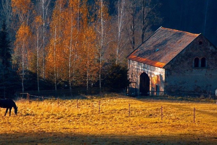 1920x1080 Farm in Autumn. How to set wallpaper on your desktop? Click the  download link from above and set the wallpaper on the desktop from your OS.