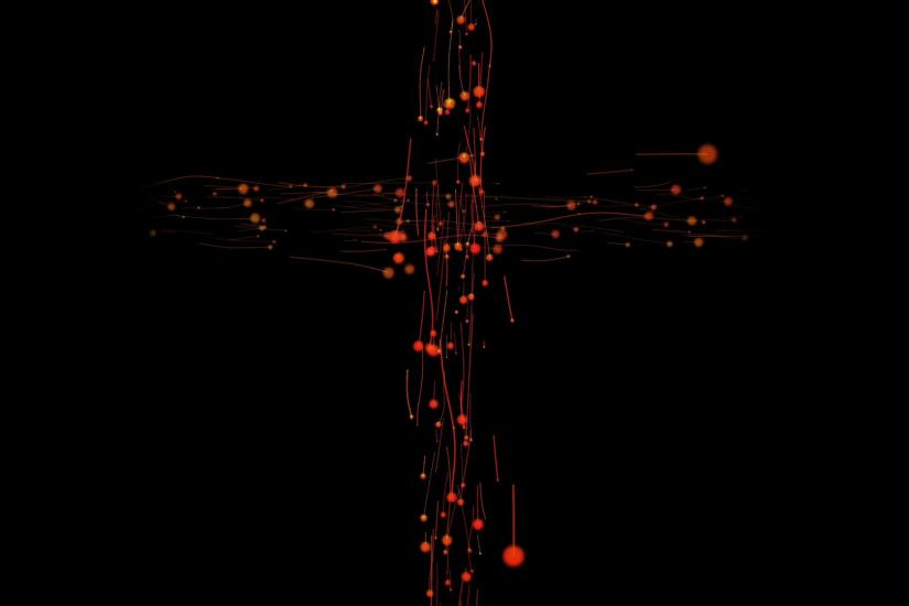 Subscription Library animation - christian religious cross on a black  background