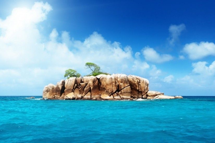 Preview wallpaper island, rocks, sea 1920x1080
