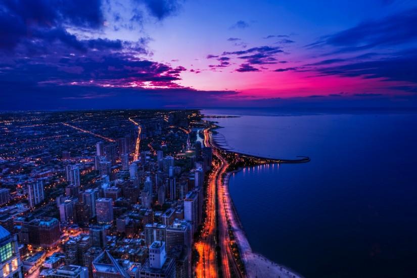 chicago sunset skyline wallpaper | Desktop Backgrounds for Free HD .