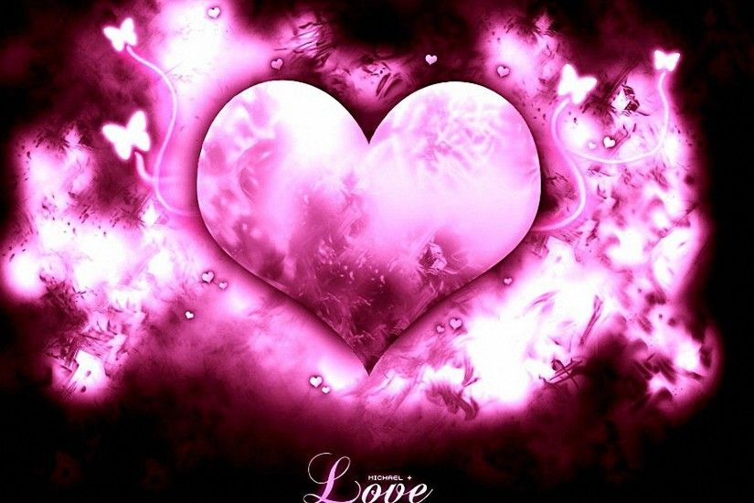 love pink romantic heart HD wallpapers