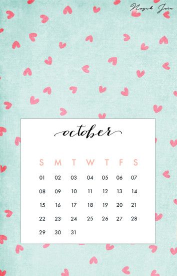 Wallpaper backgrounds Â· October - Free Calendar Printables 2017 by Nazuk  Jain