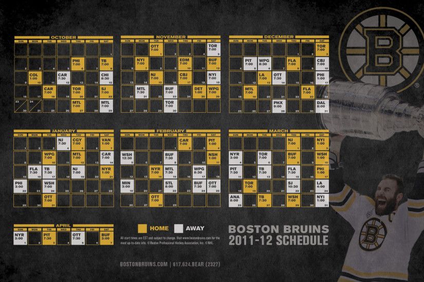 Bruins 2011-12 Schedule - Boston Bruins Wallpaper (27313603) - Fanpop