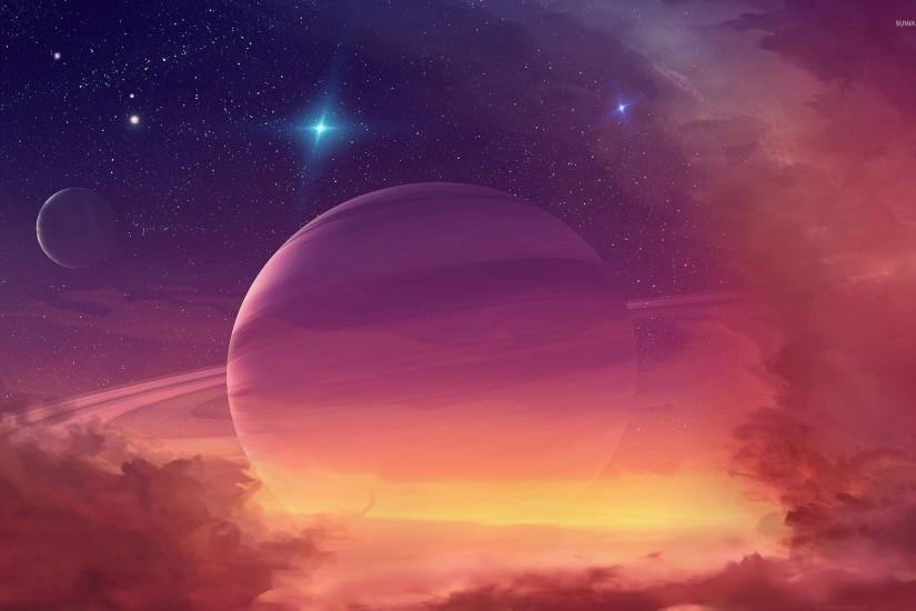 Planet in the clouds wallpaper 1920x1200 jpg
