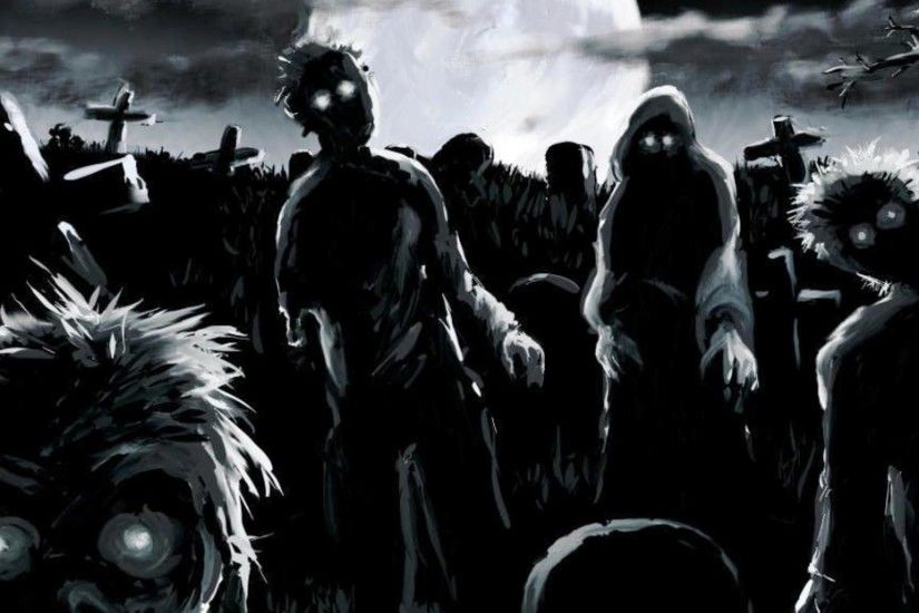 B&W Cartoon Zombies [Wallpaper] ...