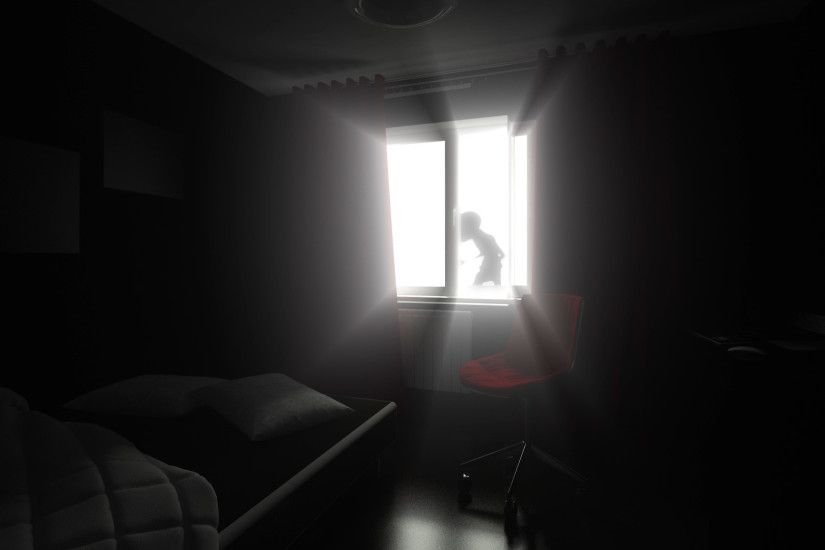 Light Shine Dark Room Alien Abduction Loop Animated Background PixelBoom