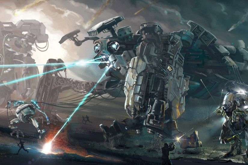 artwork, Concept Art, Mech, Robot, War, Fantasy Art Wallpaper HD