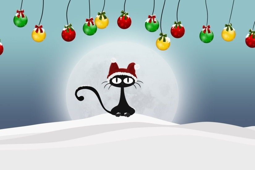 Funny Christmas Cat - Download Wallpaper