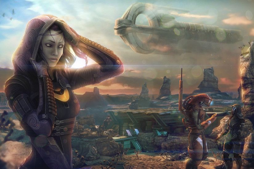Wallpaper Tali Zorah Mass Effect Aliens vas Normandy Space Girls Games  Ships Hood headgear 1920x1080