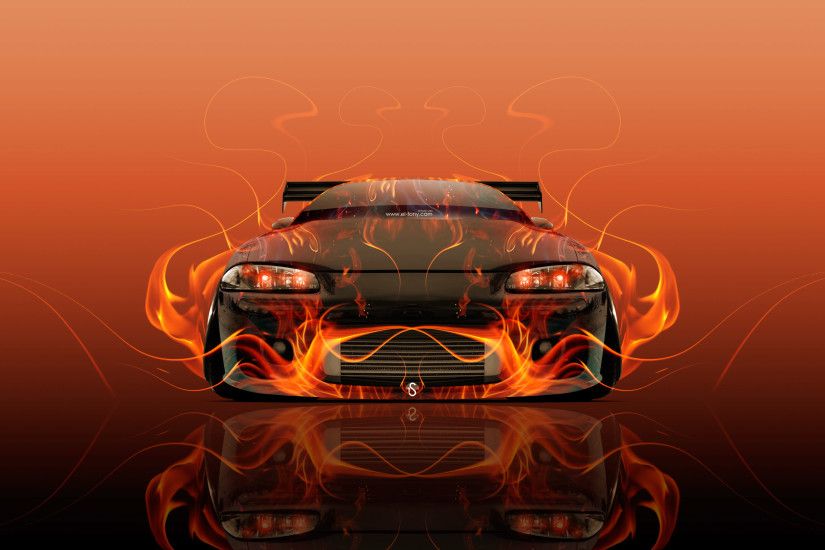 Mitsubishi-Eclipse-JDM-Tuning-Front-Fire-Abstract-Car-