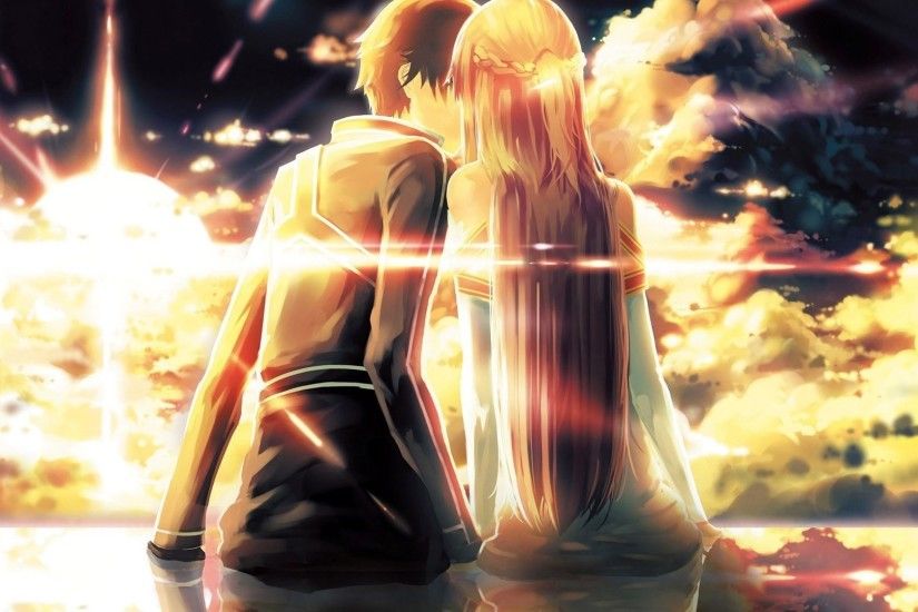 Anime Couple Kiss HD Wallpaper