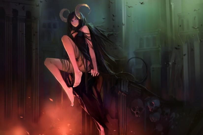 devils, Hell, Skull, Horns, Fantasy Art Wallpaper HD