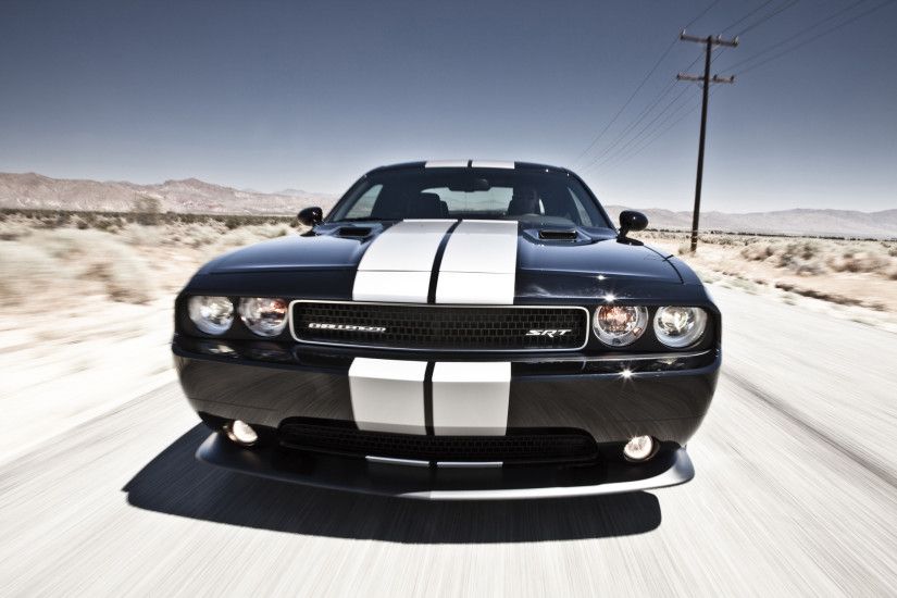Dodge Challenger SRT8 392 Front on the Road wallpapers and stock photos