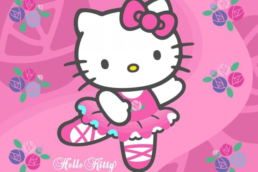 Wallpapers Market Hello Kitty Wallpaper with pink background and flowers  picture.