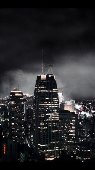 1080x1920 Wallpaper dark city, night, fantasy, skyscrapers