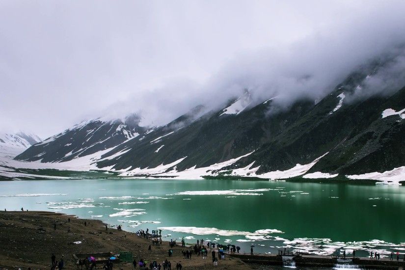 Photography - Lake Snow Landscape Nature Ice Mountain People Cloud Pakistan  Wallpaper