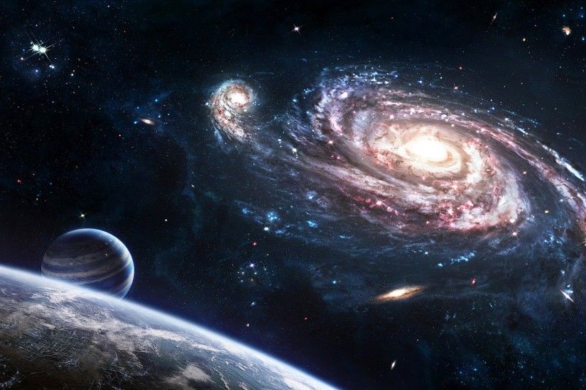 Galaxy And Space Desktop Wallpaper