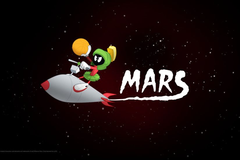 Marvin the Martian on spaceship headed to Mars with basketball desktop  wallpaper - Jordan