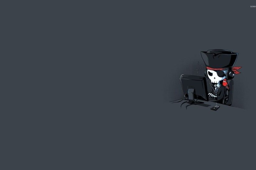 Pirate skeleton at the screen wallpaper