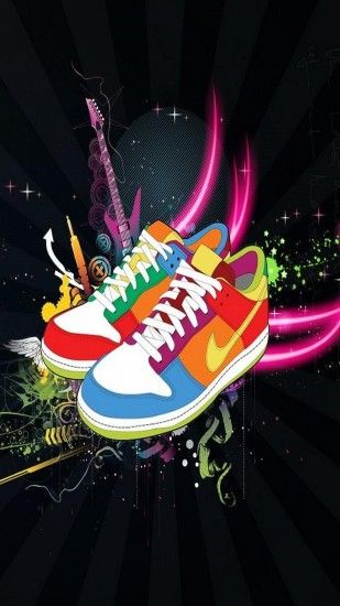 ââTAP AND GET THE FREE APP! Art Multicolored Nike Shoes Black Cool Sneakers