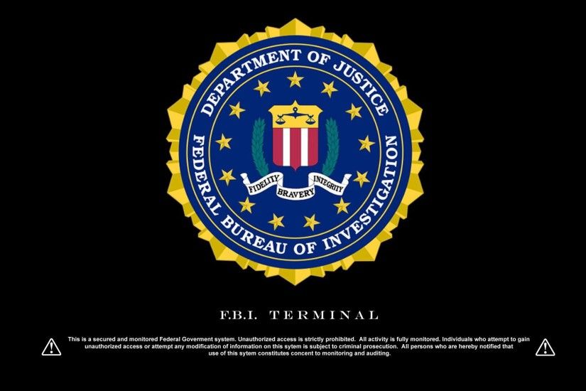 FBI Logo with Terminal warning Wallpapers