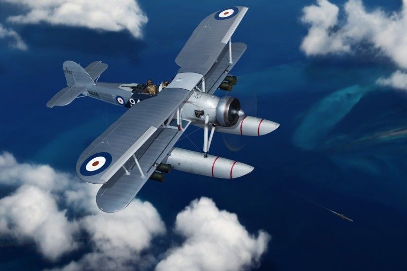 art plane seaplane fairey swordfish uk torpedo bomber ww2.