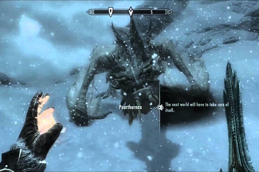 Skyrim Speak to Dragon Paarthurnax at Throat of the World