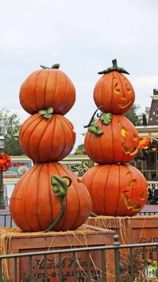 Disney Halloween iPhone Wallpapers - Pumpkin Stacks