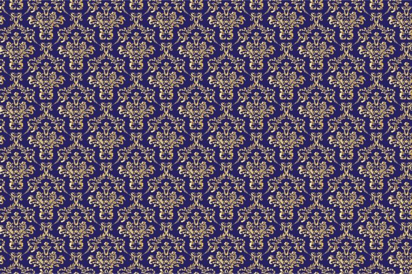 Damask Pattern Background Gold