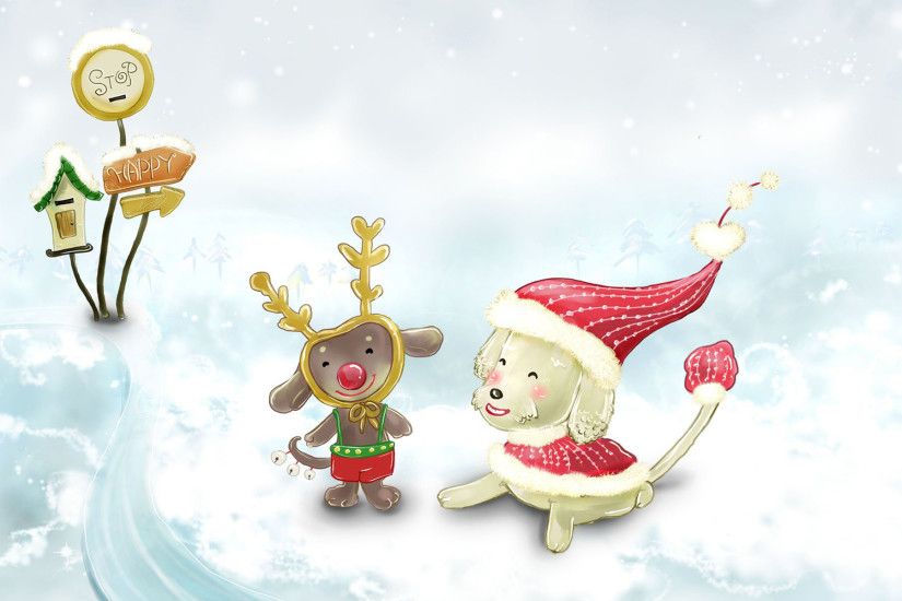 Free Cute Christmas Animals In Snow, computer desktop wallpapers .