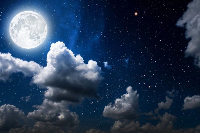 Earth - Sky Stars Earth Night Moon Starry Sky Wallpaper