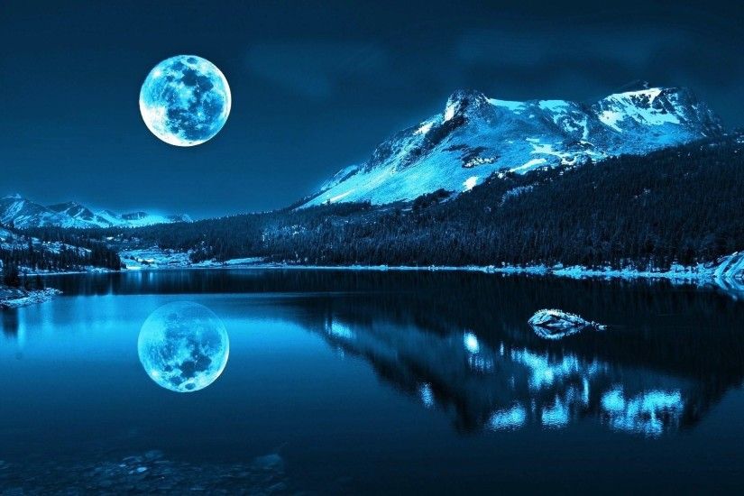 Mountain Moon Lake HD Wallpapers. Download Desktop Backgrounds, Photos,  Mobile Wallpapers in HD