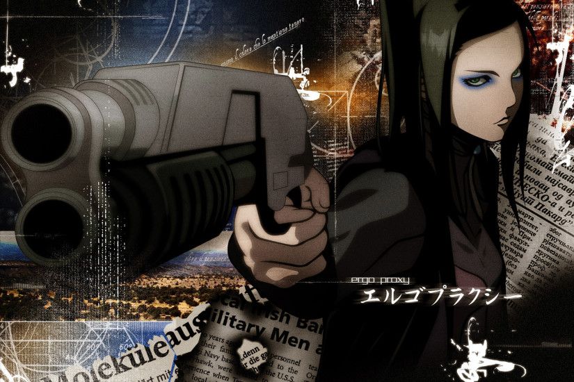 Tags: Anime, Ergo Proxy, Re-l Mayer, Aiming At Camera,