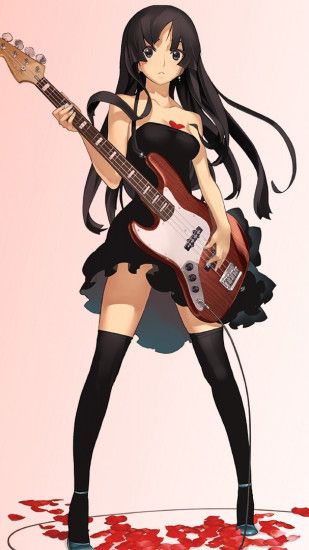 Preview wallpaper girl, anime, guitar, musician, rock 1440x2560